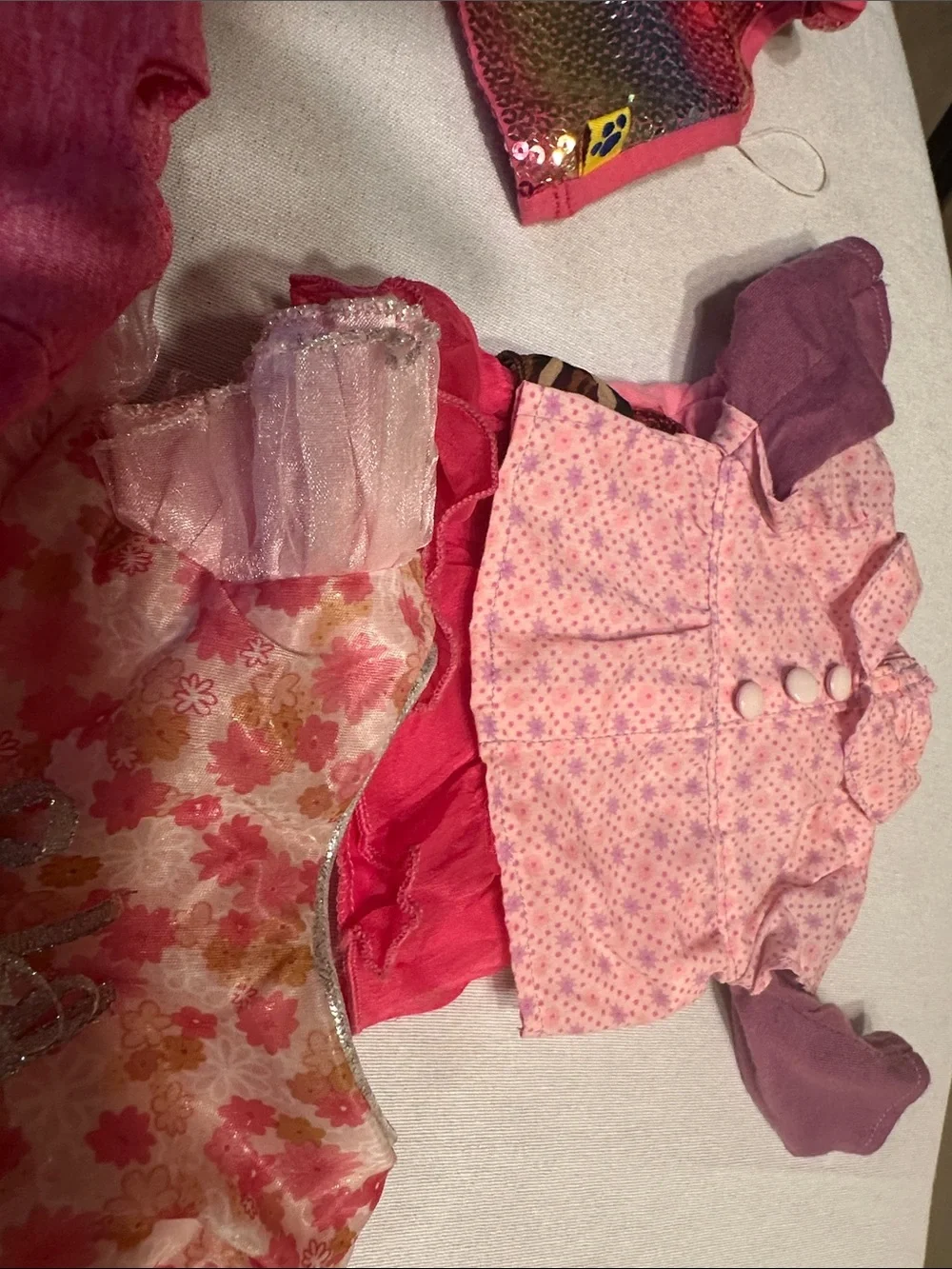 American Girl Blue & Green Striped Polo Dress with White Umbrella Top